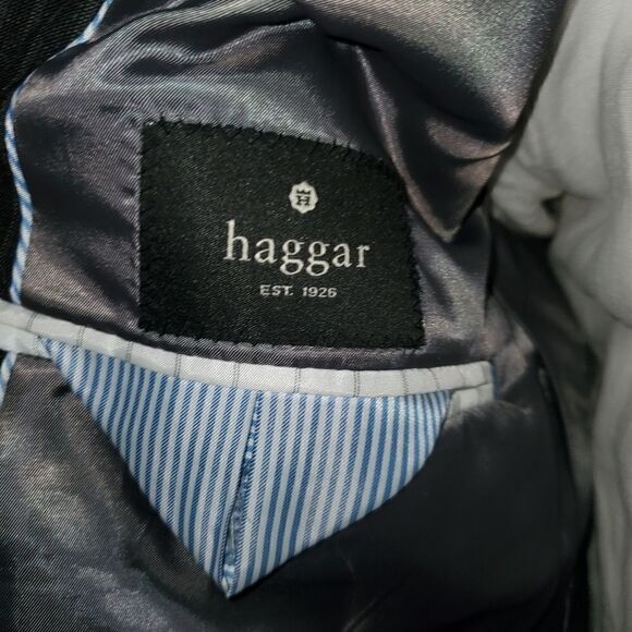 Haggar Grey Tonal Pinstripe Sport Coat Size 44R - Picture 6 of 7